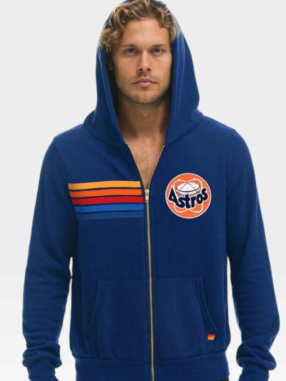 Aviator Nation x MLB Houston Astros 2026 Zip Hoodie Royal Medium Unisex HDAST26 - Picture 9 of 15